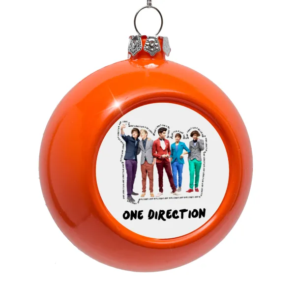 One Direction — Στολίδι Χριστουγεννιάτικη μπάλα δένδρου Πορτοκαλί 8cm