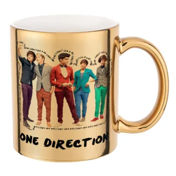 One Direction , Κούπα κεραμική, χρυσή καθρέπτης, 330ml