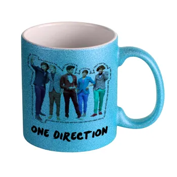 One Direction , Κούπα Σιέλ Glitter που γυαλίζει, κεραμική, 330ml