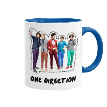 One Direction , Mug colored blue, ceramic, 330ml