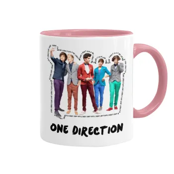 One Direction , Mug colored pink, ceramic, 330ml
