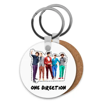 One Direction , Μπρελόκ Ξύλινο στρογγυλό MDF Φ5cm