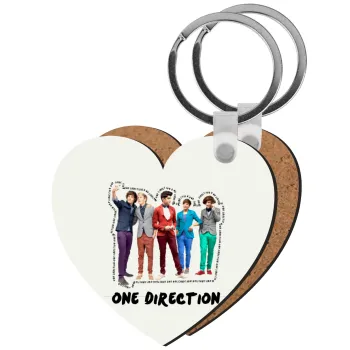 One Direction , Μπρελόκ Ξύλινο καρδιά MDF