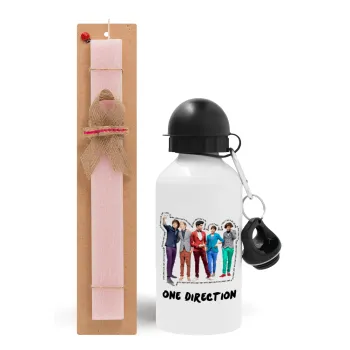 One Direction , Easter Set, metallic aluminum bottle (500ml) & aromatic flat Easter candle (30cm) (PINK)