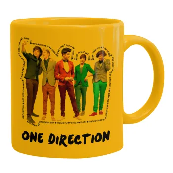 One Direction , Κούπα, κεραμική κίτρινη, 330ml