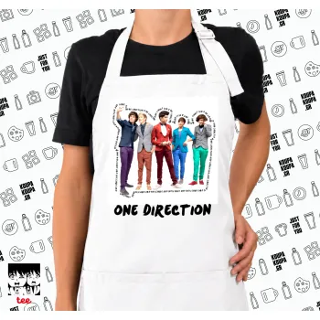 One Direction , Ποδιά μακριά Σεφ ολόσωμη με τσέπες white (ΕΝΗΛΙΚΩΝ)