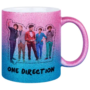 One Direction , Κούπα Χρυσή/Μπλε Glitter, κεραμική, 330ml