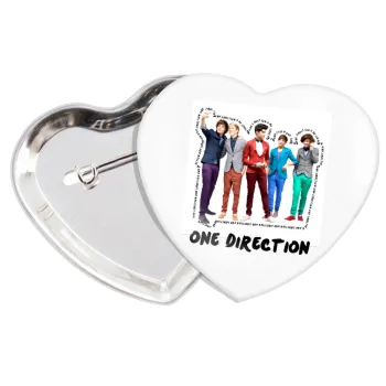 One Direction , Κονκάρδα παραμάνα καρδιά (57x52mm)
