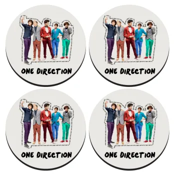 One Direction , SET of 4 round wooden coasters (9cm)