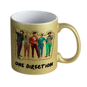 One Direction , Κούπα Χρυσή Glitter που γυαλίζει, κεραμική, 330ml
