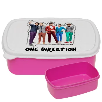 One Direction , ΡΟΖ παιδικό δοχείο φαγητού (lunchbox) πλαστικό (BPA-FREE) Lunch Βox M18 x Π13 x Υ6cm