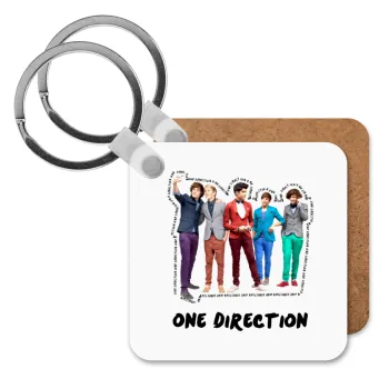One Direction , Μπρελόκ Ξύλινο τετράγωνο MDF