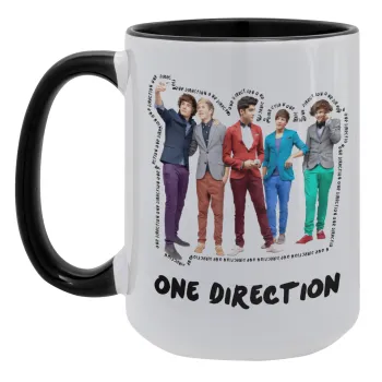 One Direction , Κούπα Mega 15oz, κεραμική Μαύρη, 450ml