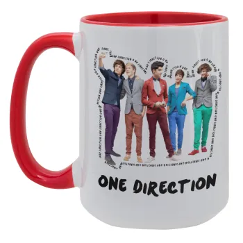 One Direction , Κούπα Mega 15oz, κεραμική Κόκκινη, 450ml
