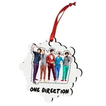 One Direction , Christmas ornament snowflake wooden 7.5cm