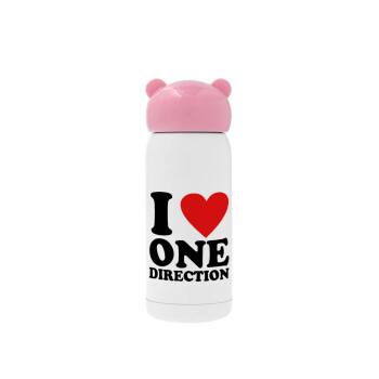 I Love, One Direction, Ροζ ανοξείδωτο παγούρι θερμό (Stainless steel), 320ml