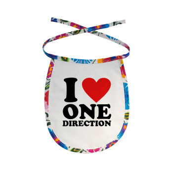 I Love, One Direction, Σαλιάρα μωρού αλέκιαστη με κορδόνι Χρωματιστή