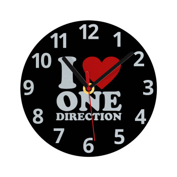 I Love, One Direction, Ρολόι τοίχου γυάλινο (20cm)