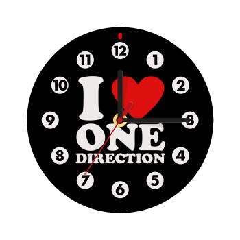 I Love, One Direction, Ρολόι τοίχου ξύλινο (20cm)
