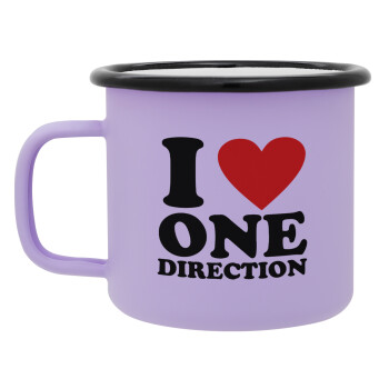 I Love, One Direction, Κούπα Μεταλλική εμαγιέ ΜΑΤ Light Pastel Purple 360ml
