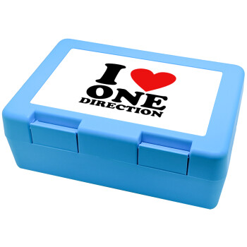 I Love, One Direction, Children's cookie container LIGHT BLUE 185x128x65mm (BPA free plastic)