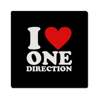 I Love, One Direction, Τετράγωνο μαγνητάκι ξύλινο 6x6cm