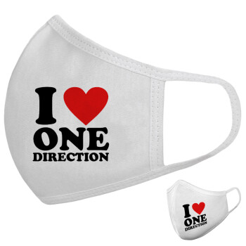 I Love, One Direction, Μάσκα υφασμάτινη υψηλής άνεσης παιδική (Δώρο πλαστική θήκη)
