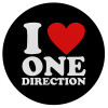 I Love, One Direction, Mousepad Στρογγυλό 20cm