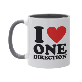 I Love, One Direction, Mug colored grey, ceramic, 330ml
