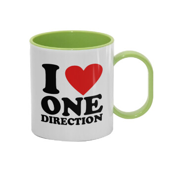 I Love, One Direction, Κούπα (πλαστική) (BPA-FREE) Polymer Πράσινη για παιδιά, 330ml
