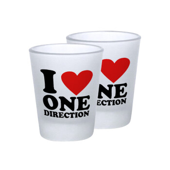 I Love, One Direction, Σφηνοπότηρα γυάλινα 45ml του πάγου (2 τεμάχια)