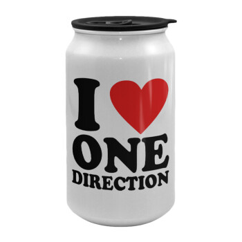 I Love, One Direction, Κούπα ταξιδιού μεταλλική με καπάκι (tin-can) 500ml