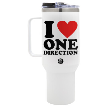 I Love, One Direction, Mega Stainless steel Tumbler with lid, double wall 1,2L