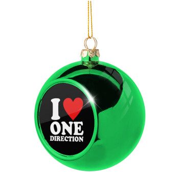 I Love, One Direction, Green Christmas tree ornament ball 8cm