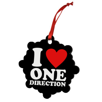 I Love, One Direction, Χριστουγεννιάτικο στολίδι snowflake ξύλινο 7.5cm
