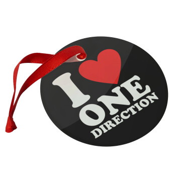 I Love, One Direction, Χριστουγεννιάτικο στολίδι γυάλινο 9cm