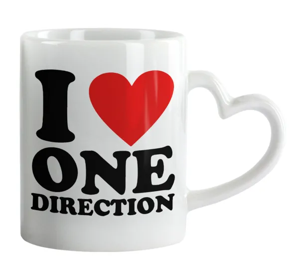 I Love — Mug heart handle, ceramic, 330ml
