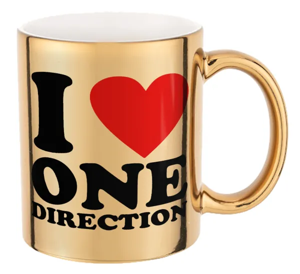 I Love — Mug ceramic, gold mirror, 330ml