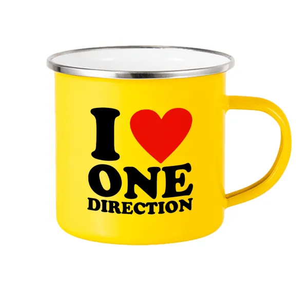 I Love — Yellow Enamel Metallic Cup 360ml