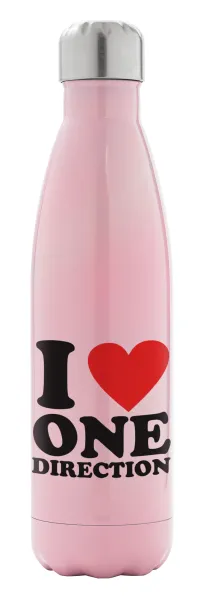 I Love — Μεταλλικό παγούρι θερμός Ροζ Ιριδίζον (Stainless steel), διπλού τοιχώματος, 500ml