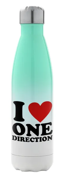 I Love — Μεταλλικό παγούρι θερμός Πράσινο/Λευκό (Stainless steel), διπλού τοιχώματος, 500ml