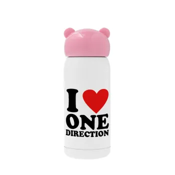 I Love, One Direction, Ροζ ανοξείδωτο παγούρι θερμό (Stainless steel), 320ml