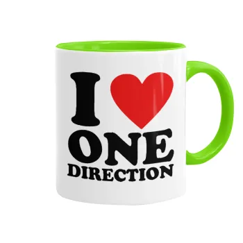 I Love, One Direction, Κούπα χρωματιστή βεραμάν, κεραμική, 330ml