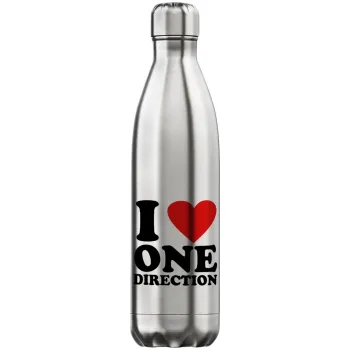 I Love, One Direction, Μεταλλικό παγούρι θερμός Inox (Stainless steel), διπλού τοιχώματος, 750ml