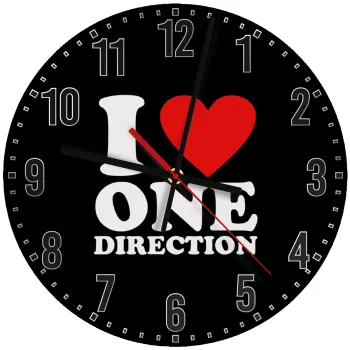 I Love, One Direction, Ρολόι τοίχου ξύλινο (30cm)