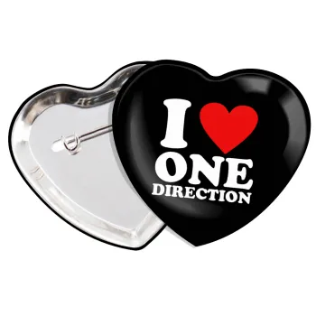 I Love, One Direction, Κονκάρδα παραμάνα καρδιά (57x52mm)