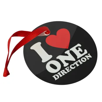 I Love, One Direction, Christmas ornament glass 9cm