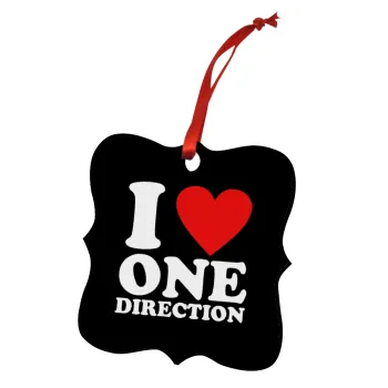 I Love, One Direction, Christmas ornament polygon wooden 7.5cm