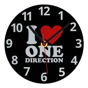 I Love, One Direction, Ρολόι τοίχου γυάλινο (20cm)