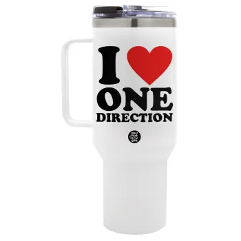 I Love, One Direction, Mega Tumbler με καπάκι, διπλού τοιχώματος (θερμό) 1,2L